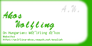 akos wolfling business card